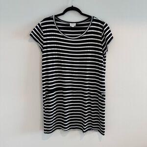 Caslon Striped Scoop Neck Dress Medium